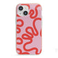 Squiggle iPhone 13 Mini TPU Impact Case with Pink Edges