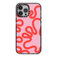 Squiggle iPhone 13 Pro Max Black Impact Case on Silver phone