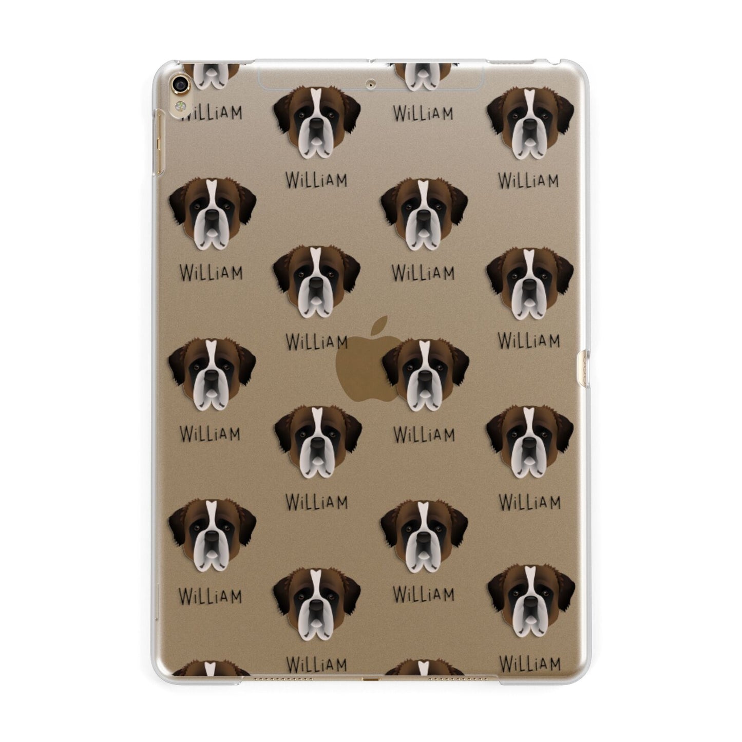 St Bernard Icon with Name Apple iPad Gold Case
