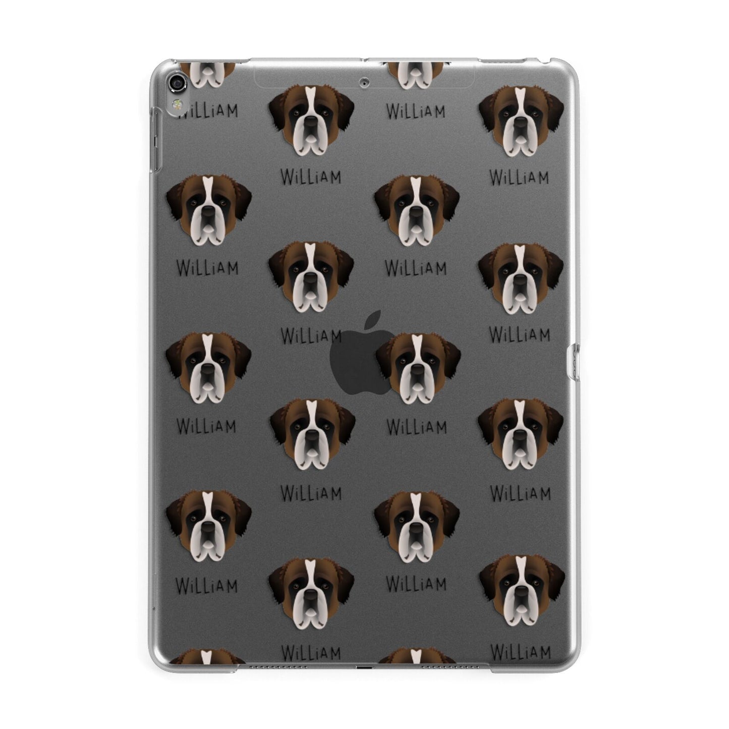 St Bernard Icon with Name Apple iPad Grey Case