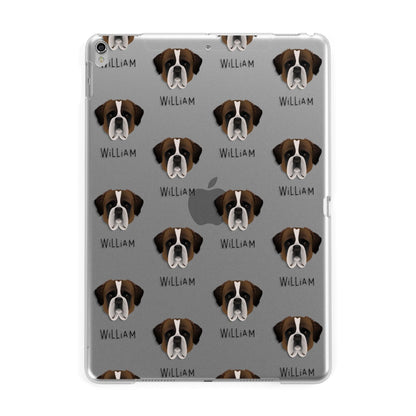 St Bernard Icon with Name Apple iPad Silver Case