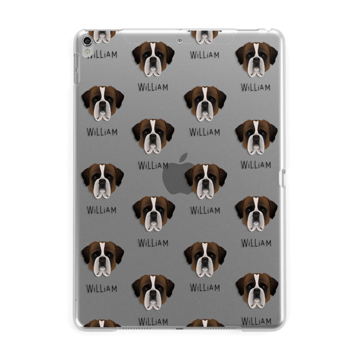 St Bernard Icon with Name Apple iPad Silver Case