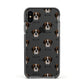 St Bernard Icon with Name Apple iPhone Xs Impact Case Black Edge on Black Phone