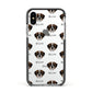 St Bernard Icon with Name Apple iPhone Xs Impact Case Black Edge on Silver Phone