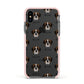 St Bernard Icon with Name Apple iPhone Xs Impact Case Pink Edge on Black Phone