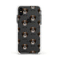 St Bernard Icon with Name Apple iPhone Xs Impact Case White Edge on Black Phone