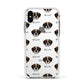 St Bernard Icon with Name Apple iPhone Xs Impact Case White Edge on Silver Phone