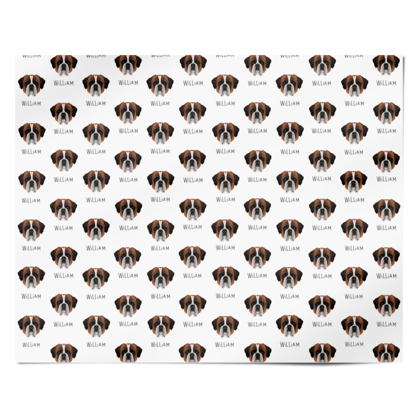 St Bernard Icon with Name Personalised Wrapping Paper Alternative