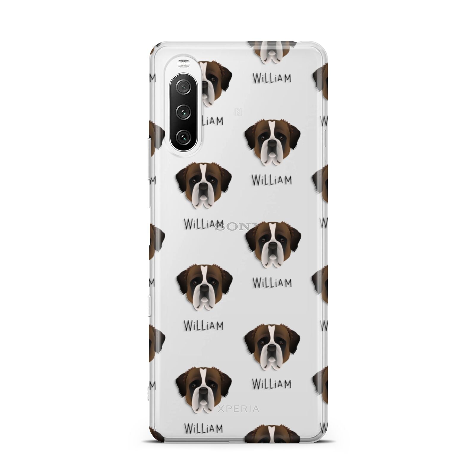 St Bernard Icon with Name Sony Xperia 10 III Case