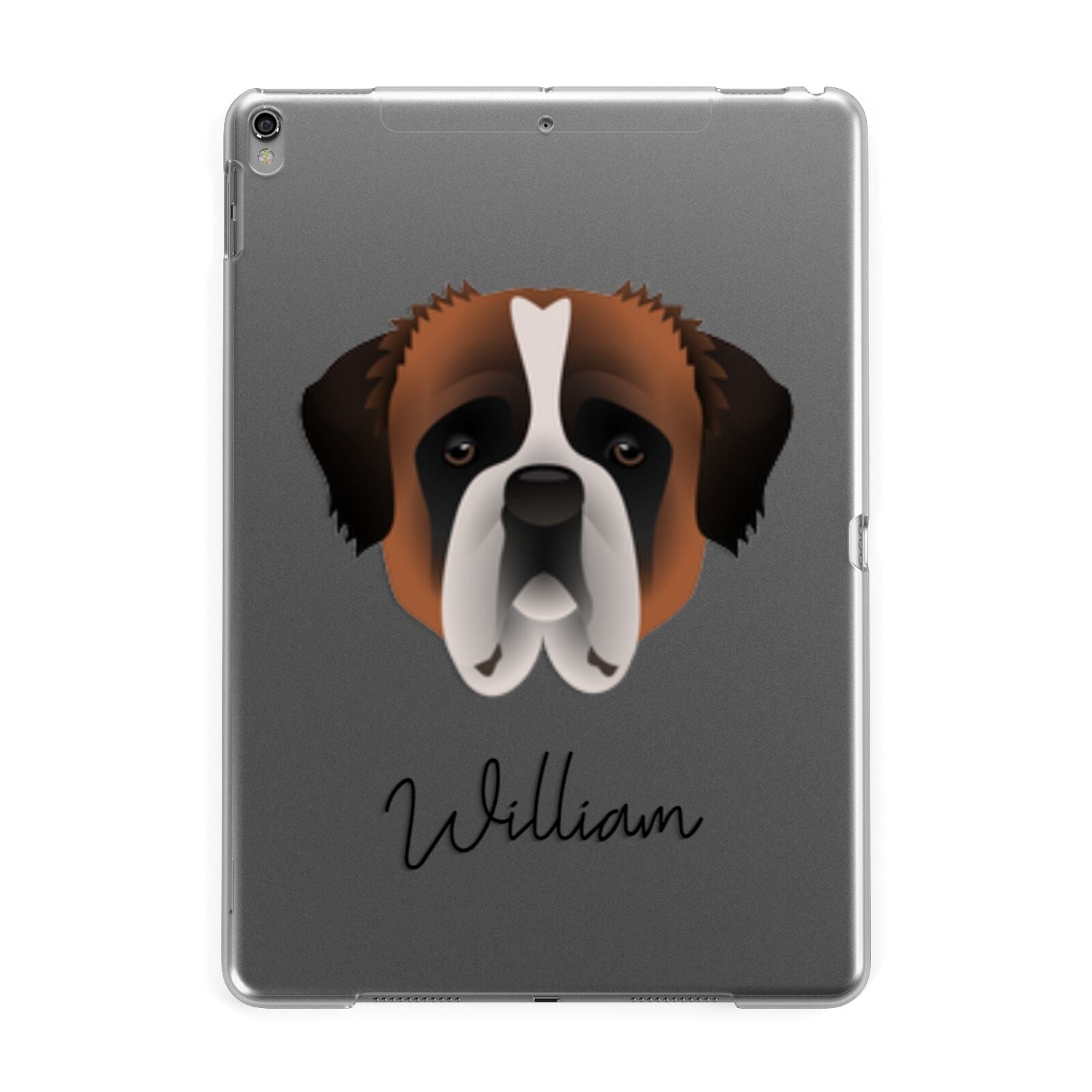 St Bernard Personalised Apple iPad Grey Case