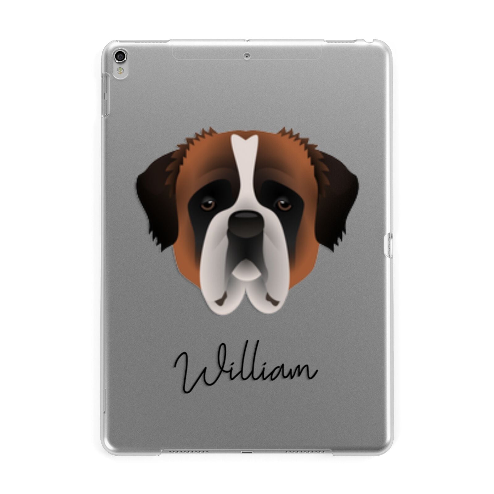 St Bernard Personalised Apple iPad Silver Case