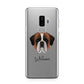 St Bernard Personalised Samsung Galaxy S9 Plus Case on Silver phone