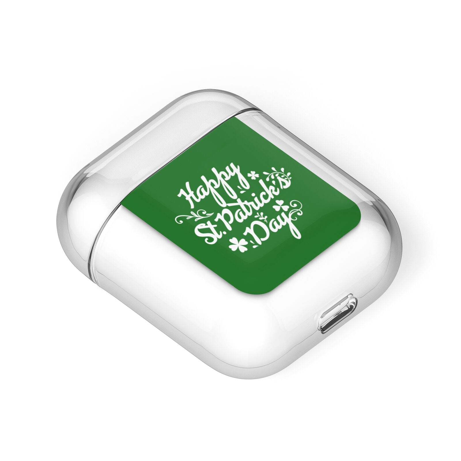 St Patricks Day AirPods Case Laid Flat
