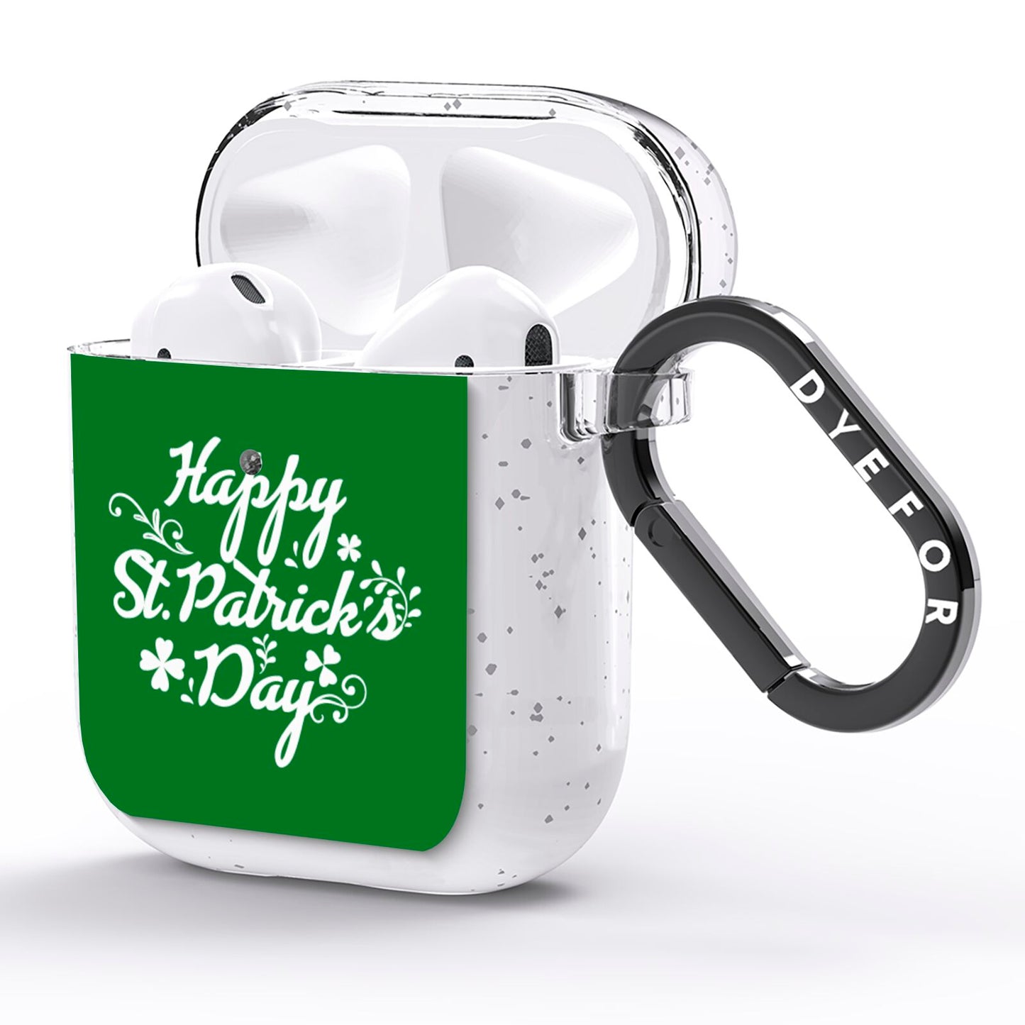 St Patricks Day AirPods Glitter Case Side Image