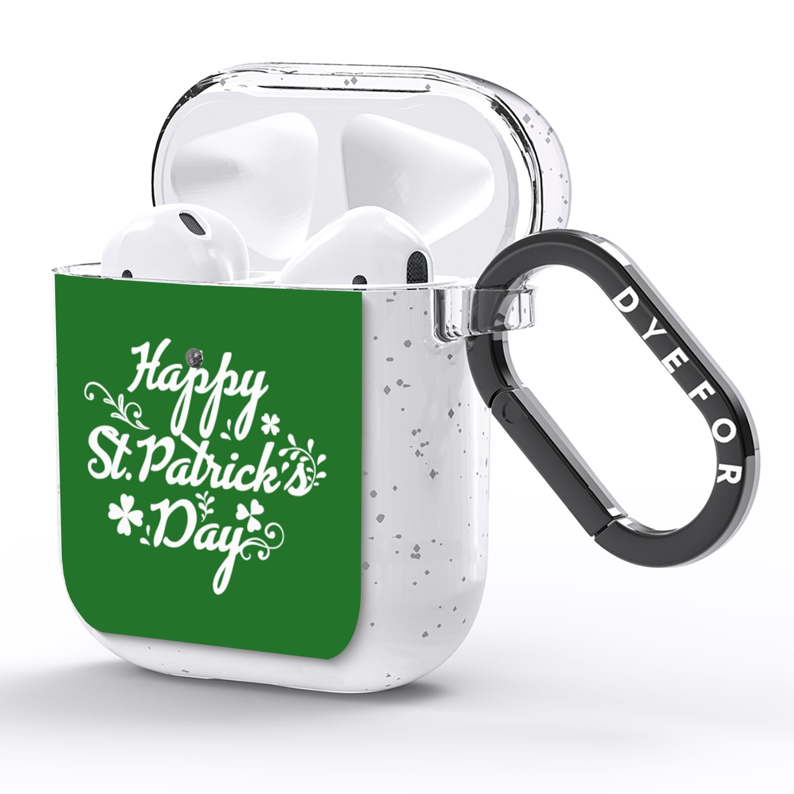 St Patricks Day AirPods Glitter Case Side Image