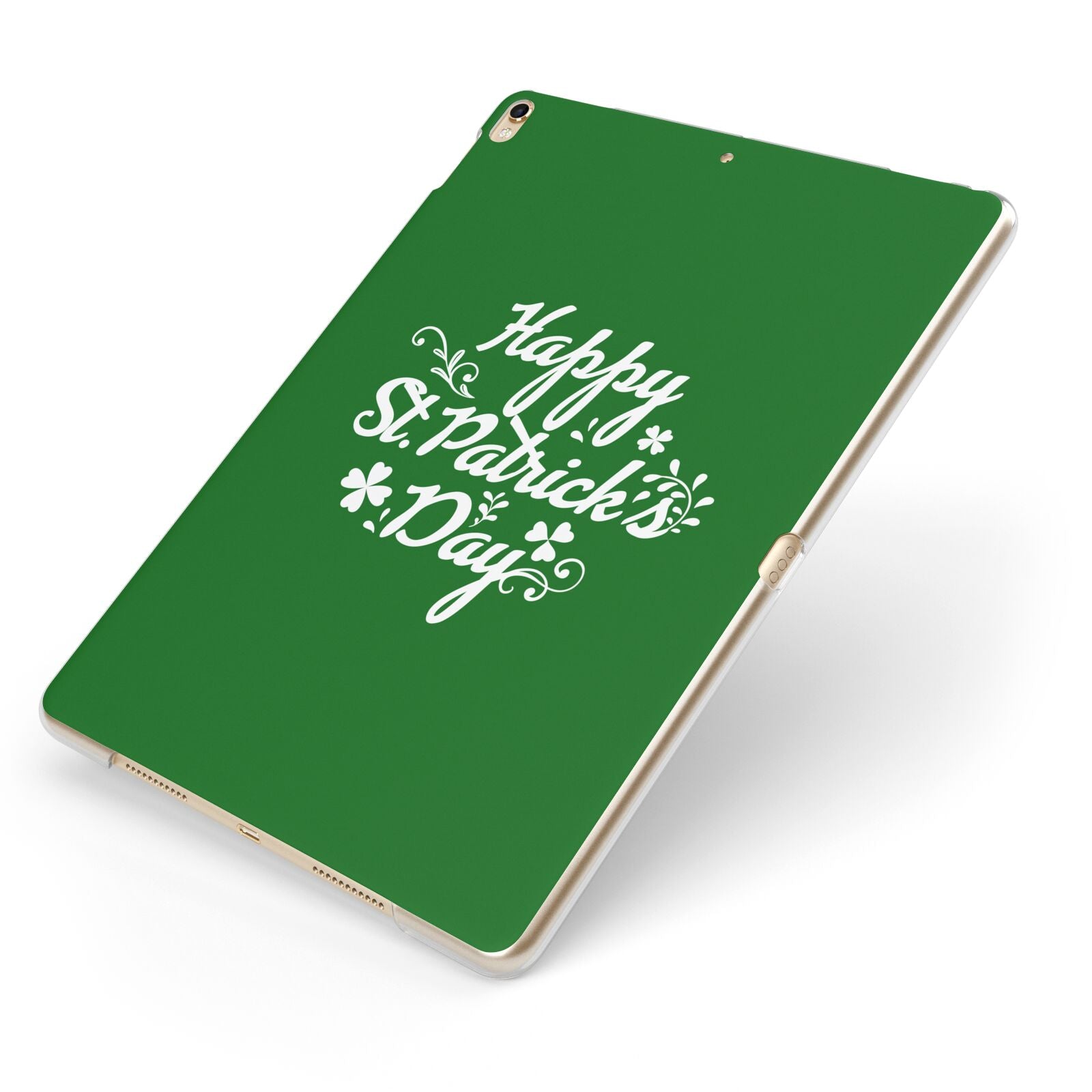 St Patricks Day Apple iPad Case on Gold iPad Side View