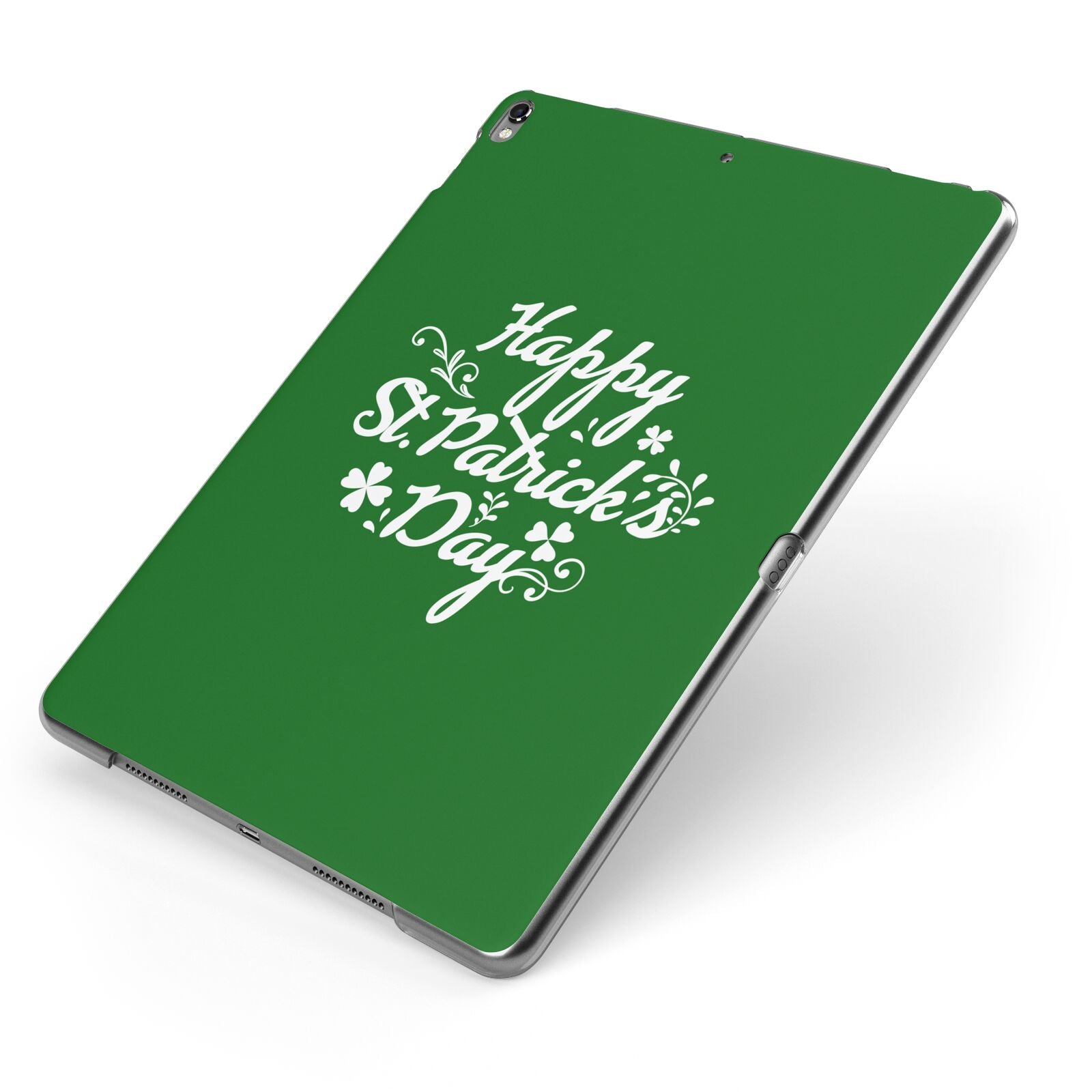 St Patricks Day Apple iPad Case on Grey iPad Side View