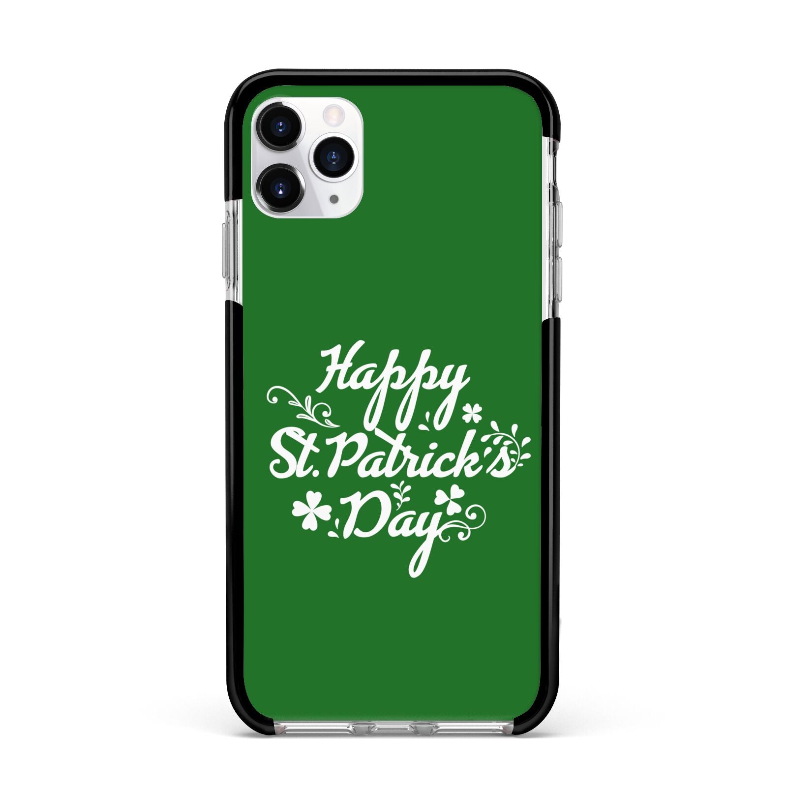 St Patricks Day Apple iPhone 11 Pro Max in Silver with Black Impact Case