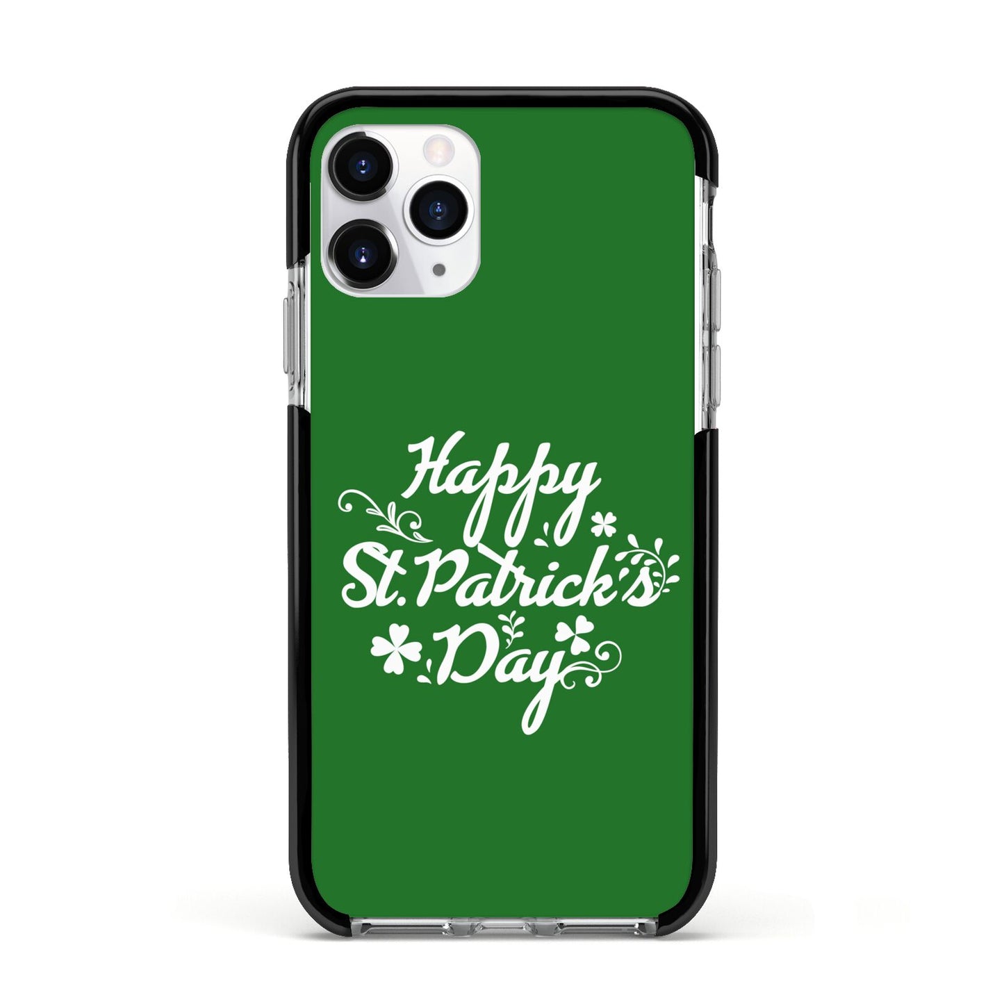 St Patricks Day Apple iPhone 11 Pro in Silver with Black Impact Case