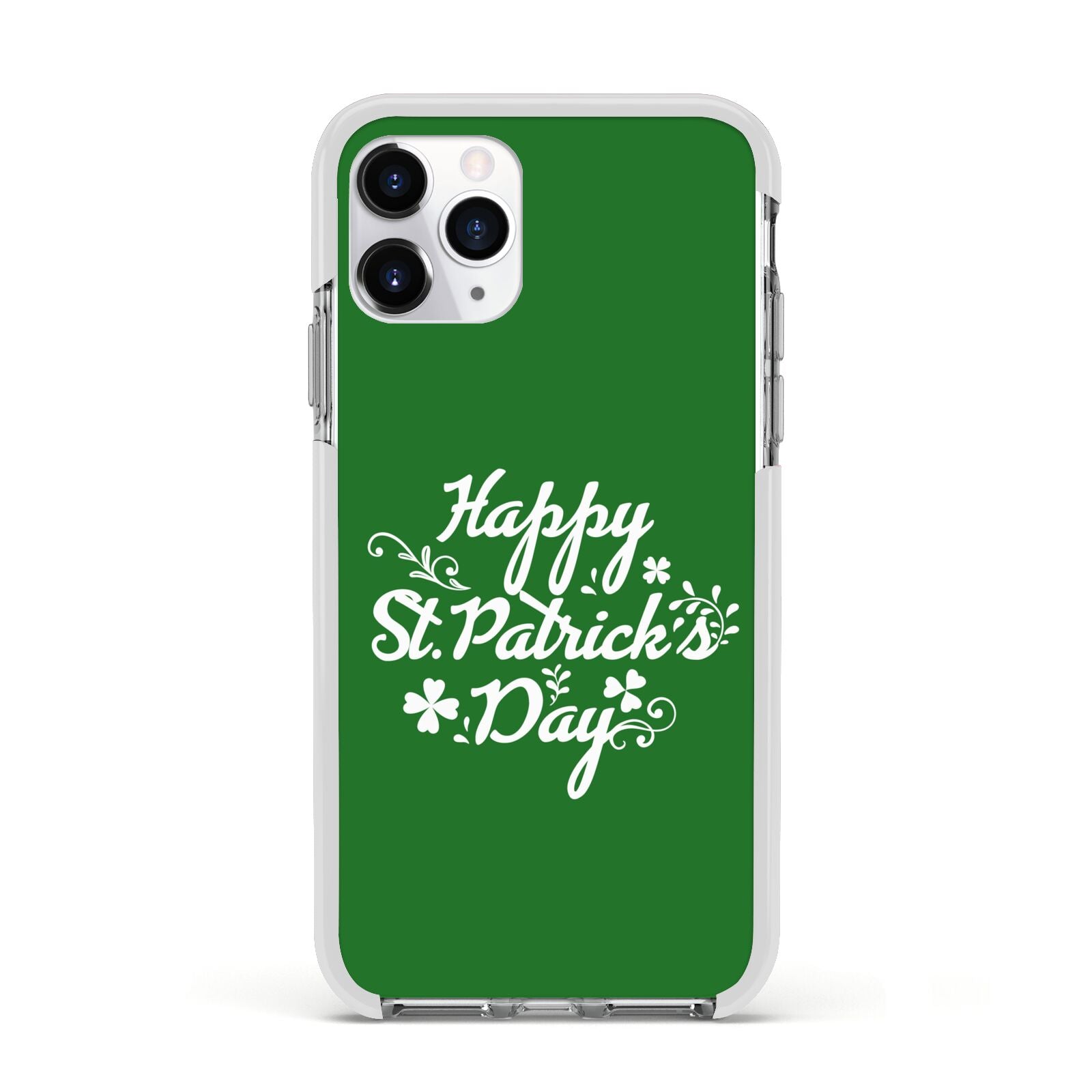 St Patricks Day Apple iPhone 11 Pro in Silver with White Impact Case