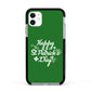 St Patricks Day Apple iPhone 11 in White with Black Impact Case