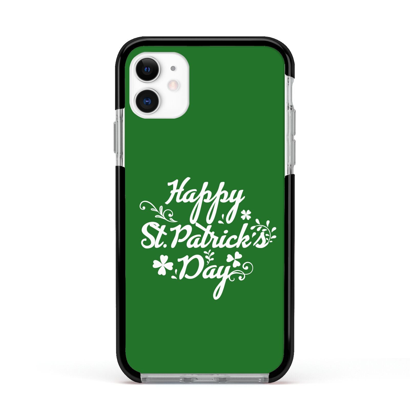 St Patricks Day Apple iPhone 11 in White with Black Impact Case
