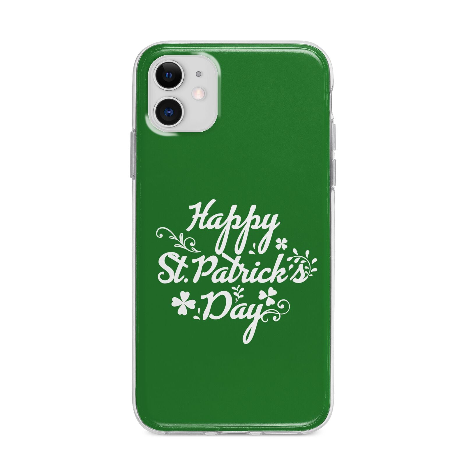 St Patricks Day Apple iPhone 11 in White with Bumper Case