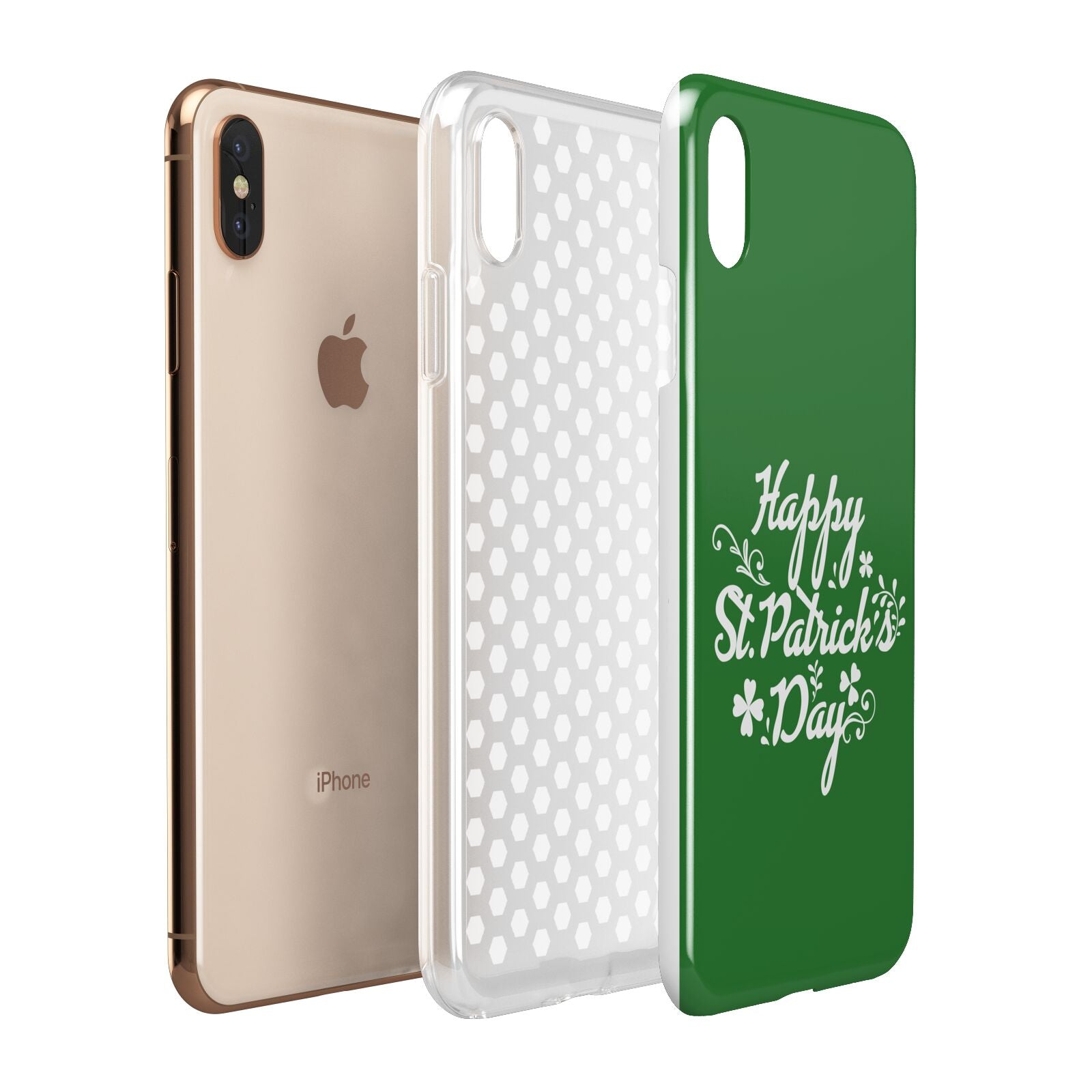 St Patricks Day Apple iPhone Xs Max 3D Tough Case Expanded View