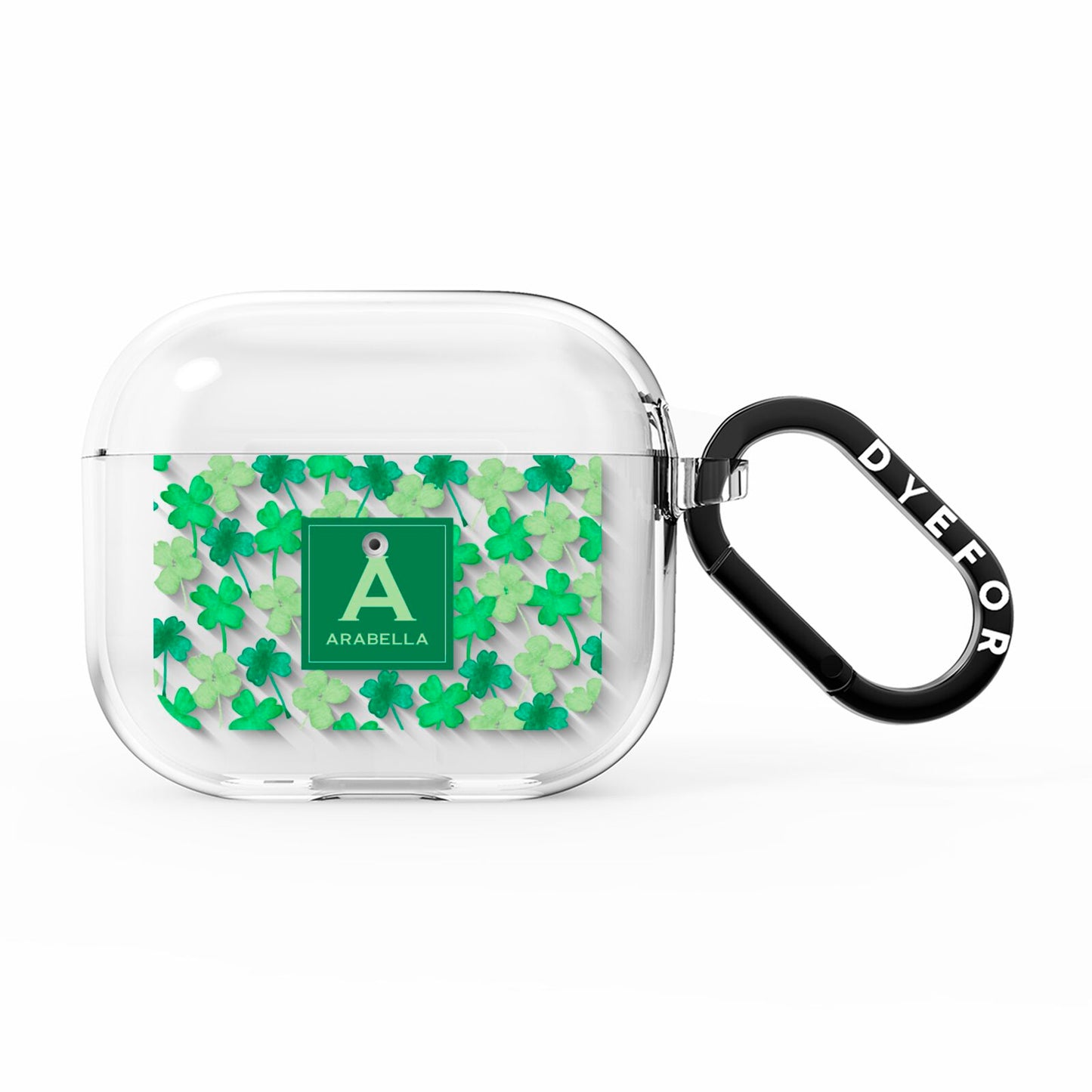 St Patricks Day Monogram AirPods Clear Case 3rd Gen