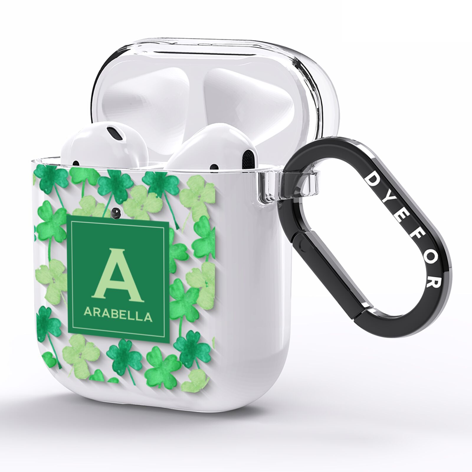 St Patricks Day Monogram AirPods Clear Case Side Image