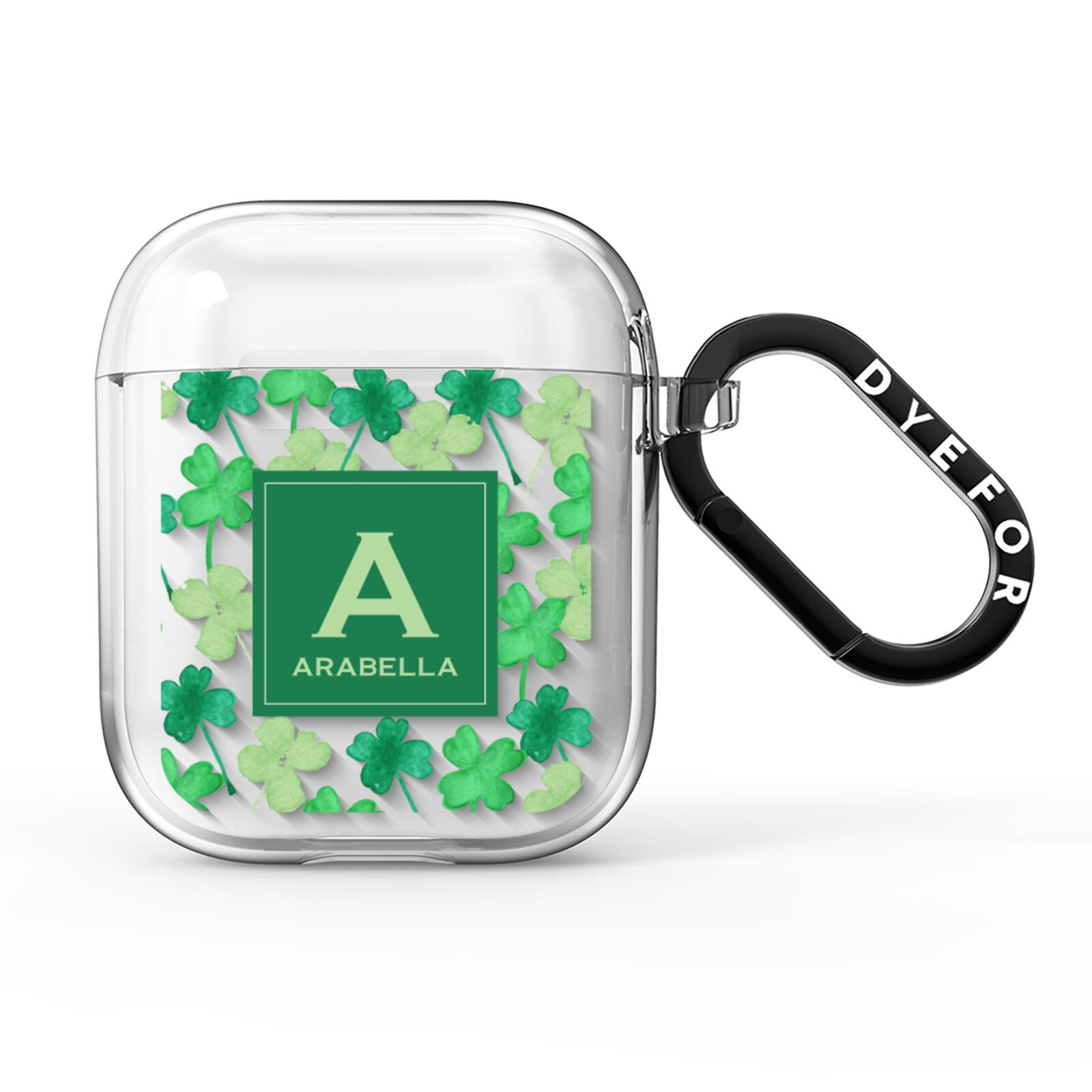St Patricks Day Monogram AirPods Clear Case