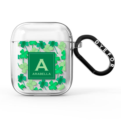 St Patricks Day Monogram AirPods Clear Case