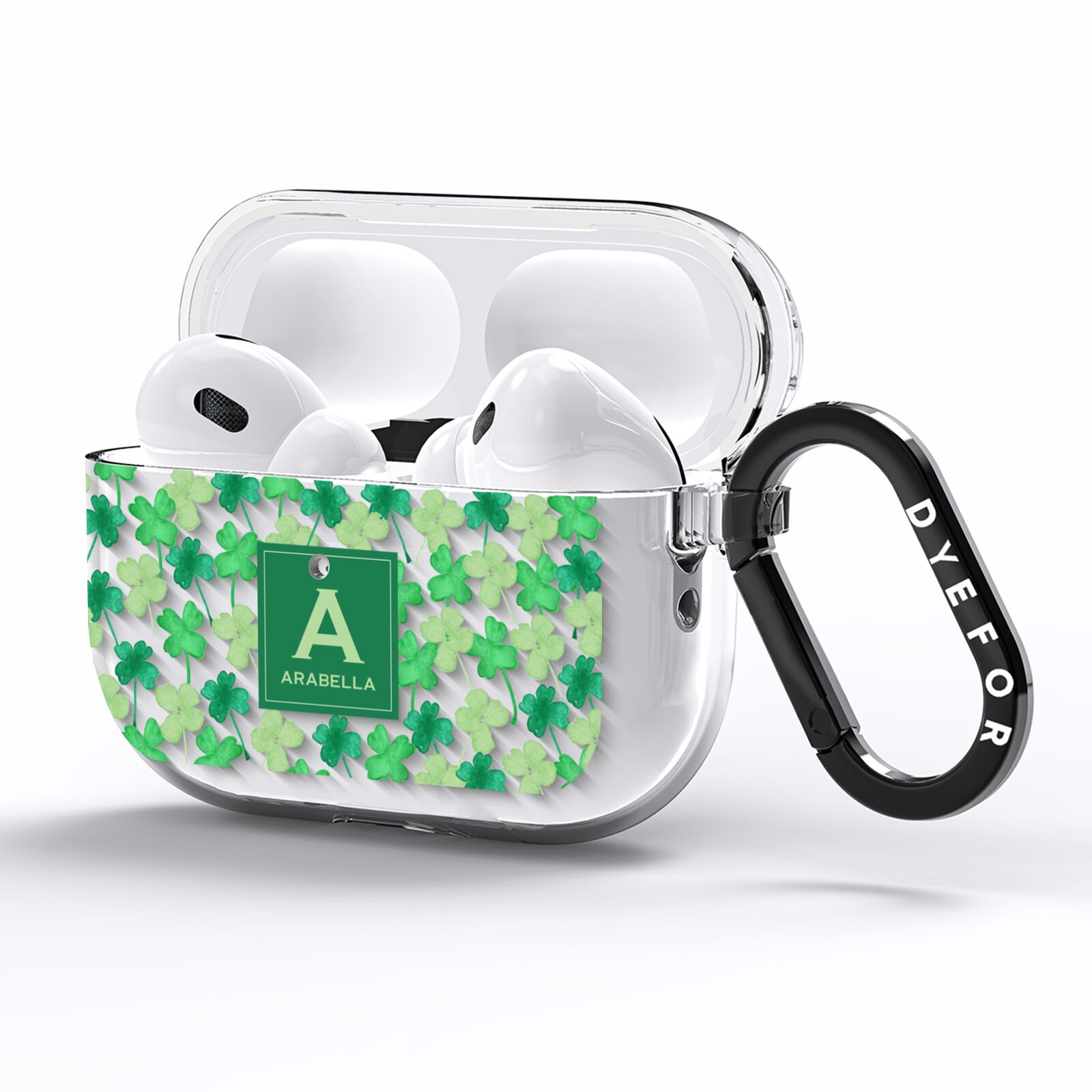 St Patricks Day Monogram AirPods Pro Clear Case Side Image