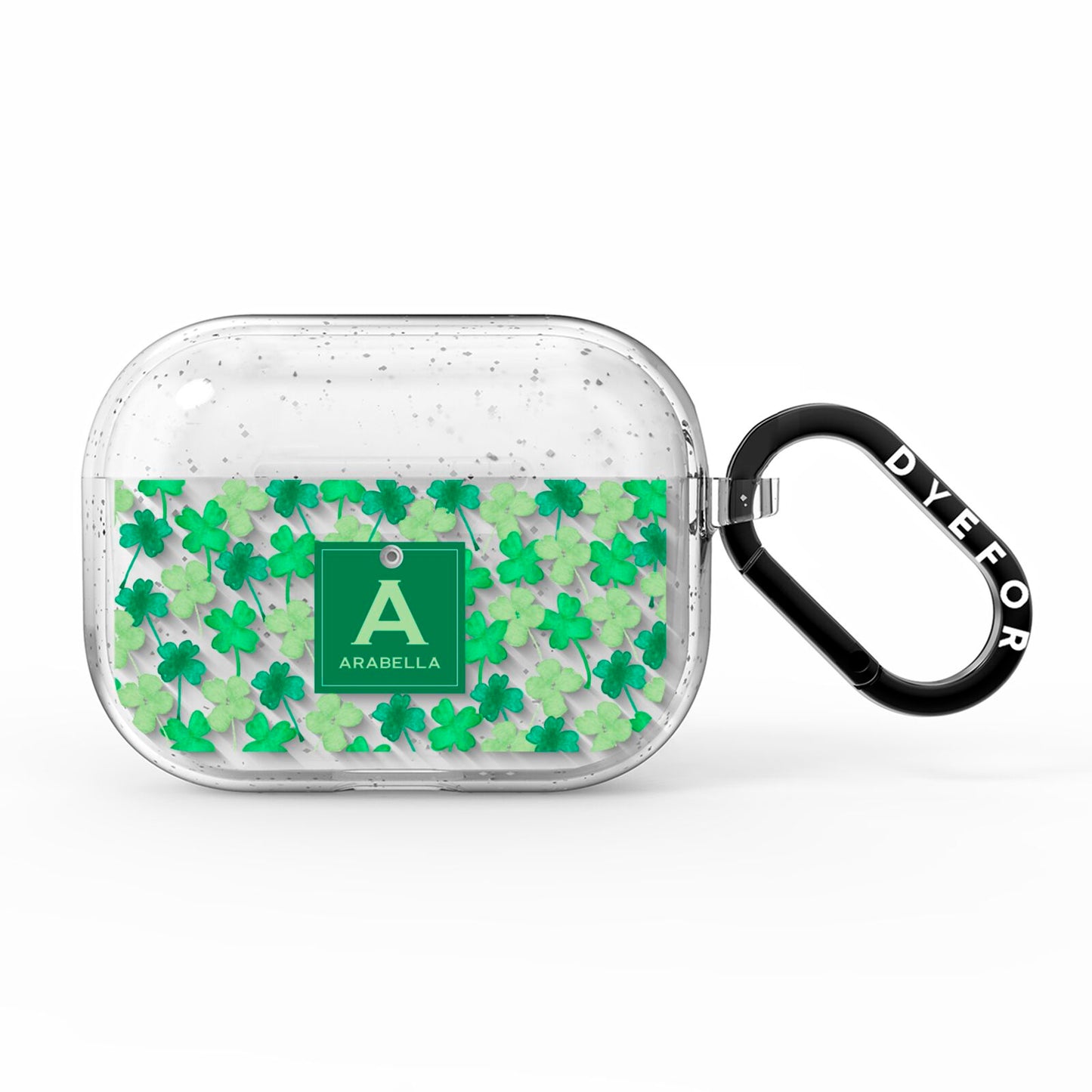 St Patricks Day Monogram AirPods Pro Glitter Case