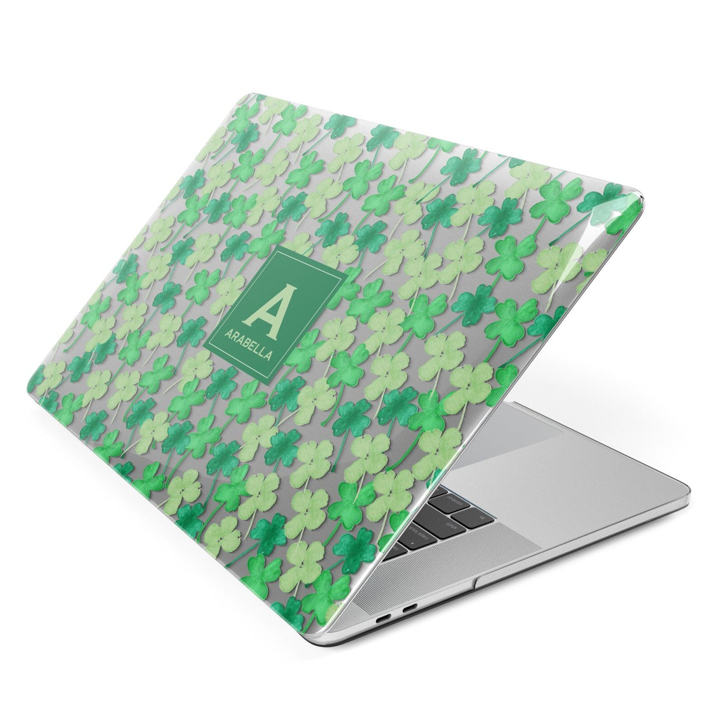 St Patricks Day Monogram Apple MacBook Case Side View