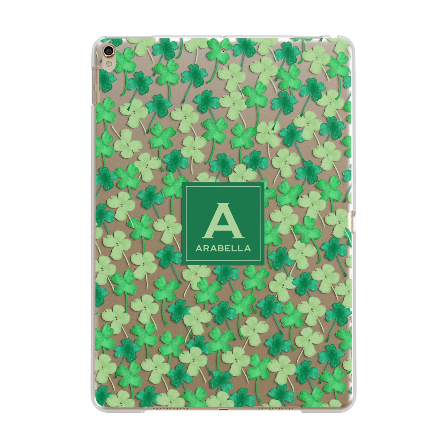 St Patricks Day Monogram Apple iPad Gold Case