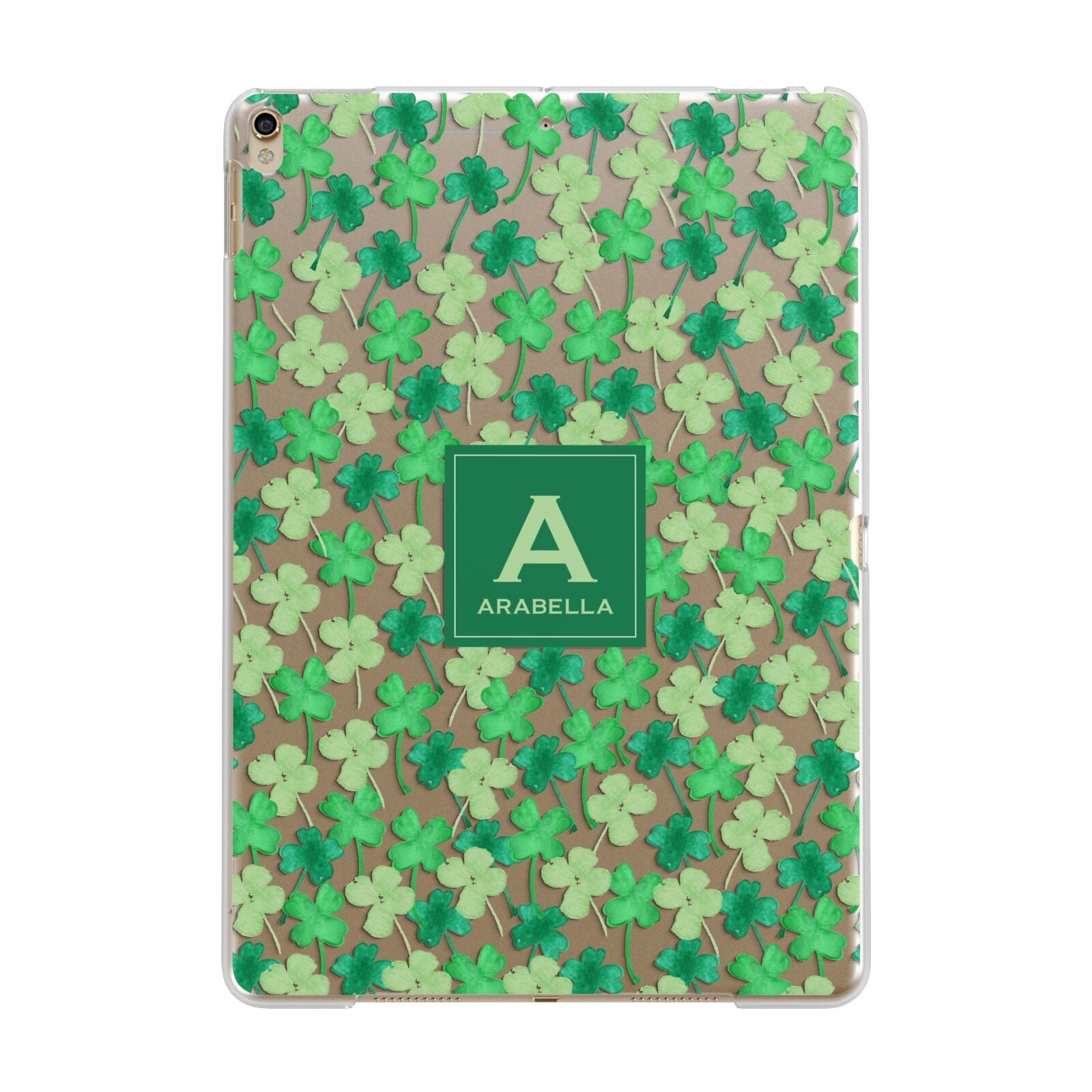 St Patricks Day Monogram Apple iPad Gold Case