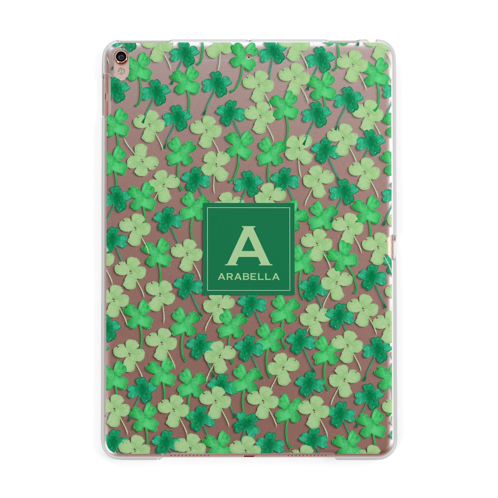 St Patricks Day Monogram Apple iPad Rose Gold Case