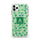 St Patricks Day Monogram Apple iPhone 11 Pro Max in Silver with White Impact Case