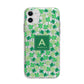 St Patricks Day Monogram Apple iPhone 11 in White with Bumper Case