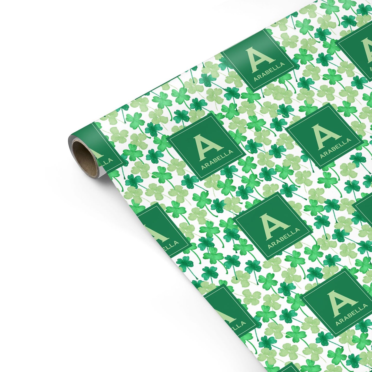St Patricks Day Monogram Personalised Gift Wrap