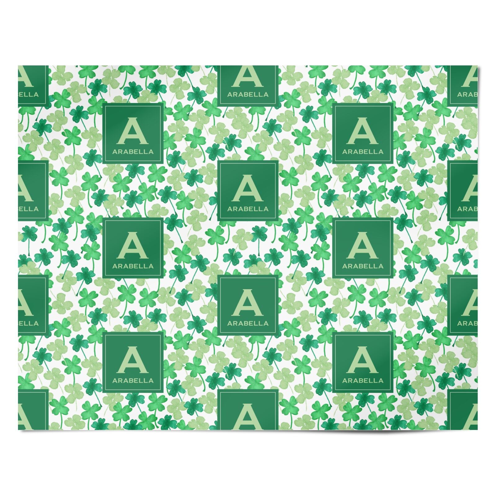 St Patricks Day Monogram Personalised Wrapping Paper Alternative