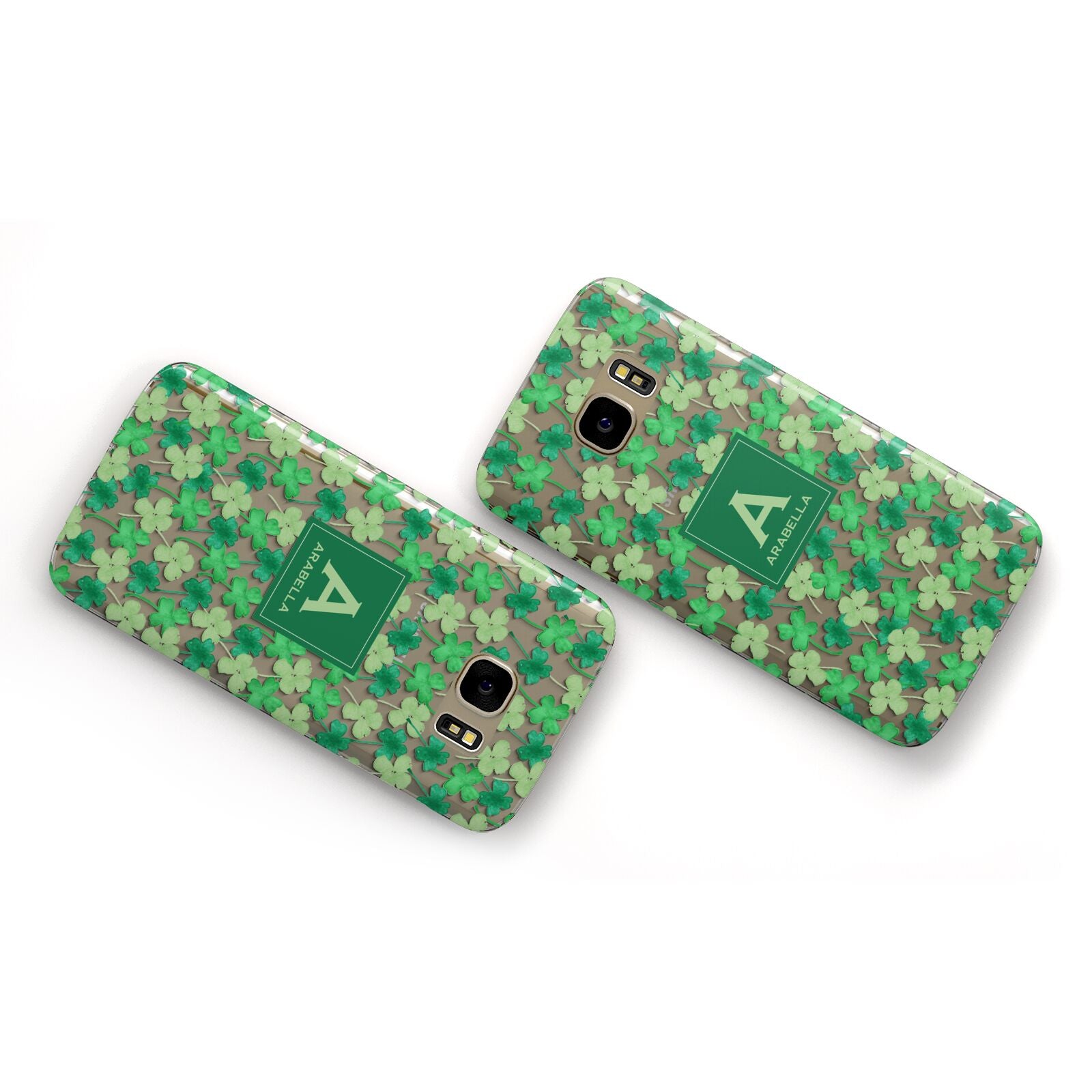 St Patricks Day Monogram Samsung Galaxy Case Flat Overview