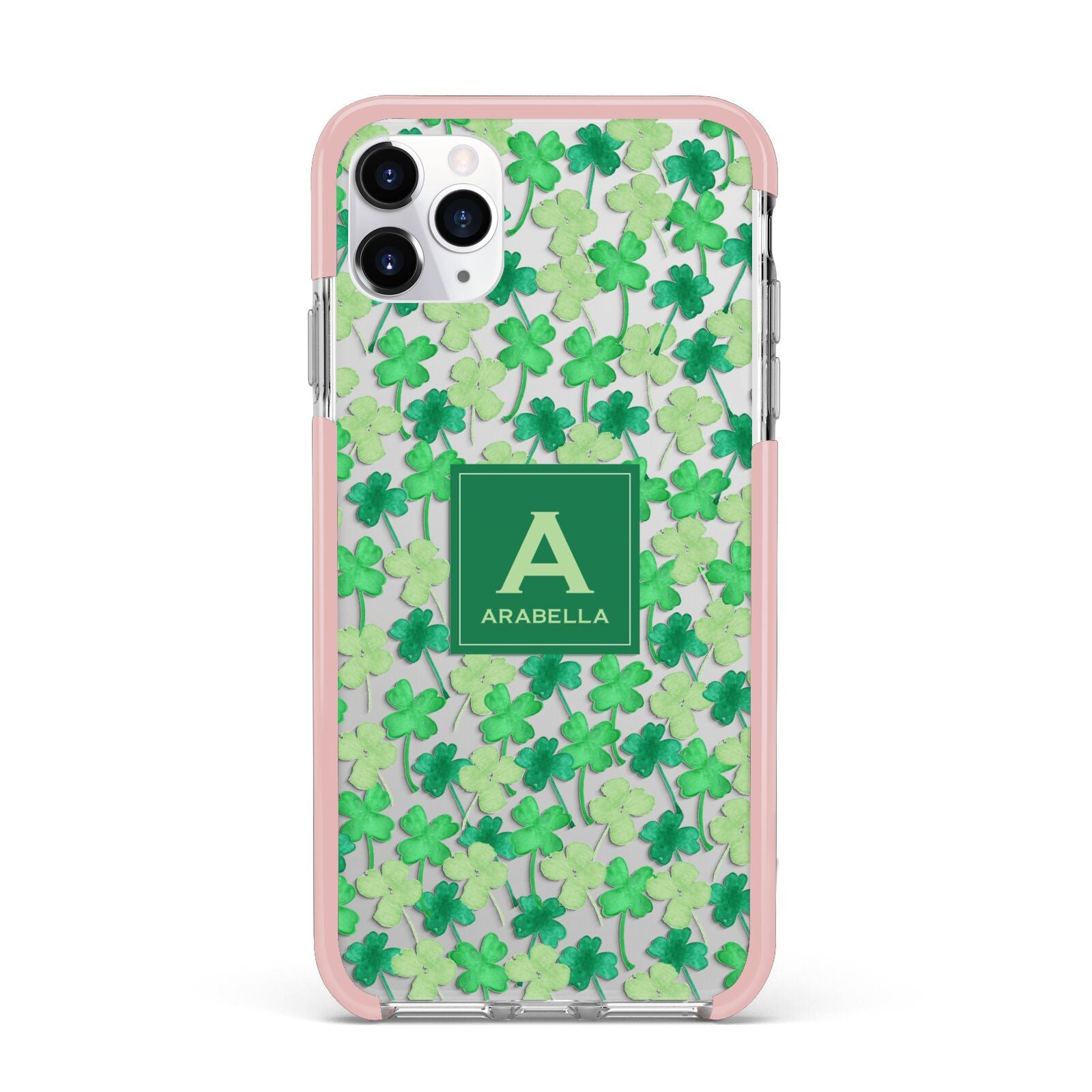 St Patricks Day Monogram iPhone 11 Pro Max Impact Pink Edge Case