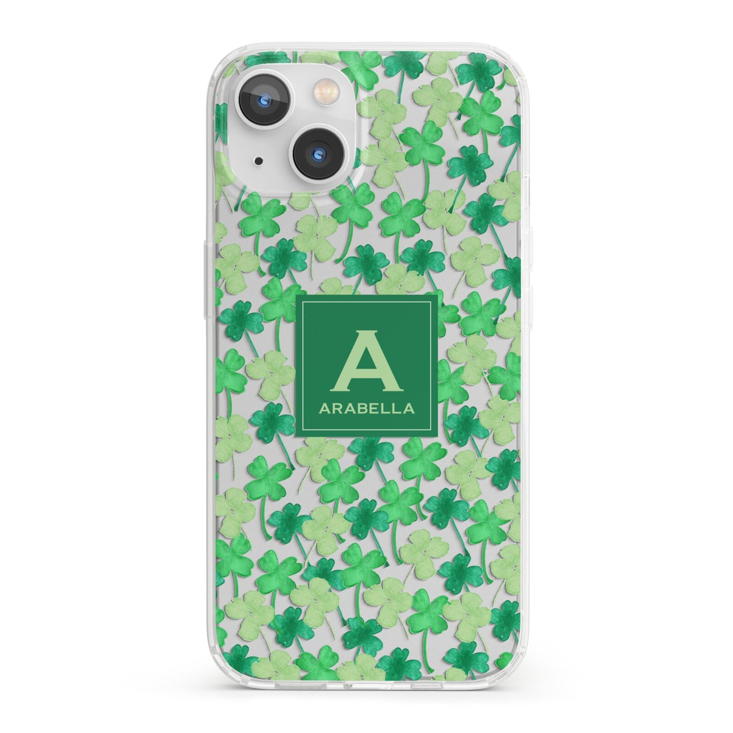 St Patricks Day Monogram iPhone 13 Clear Bumper Case