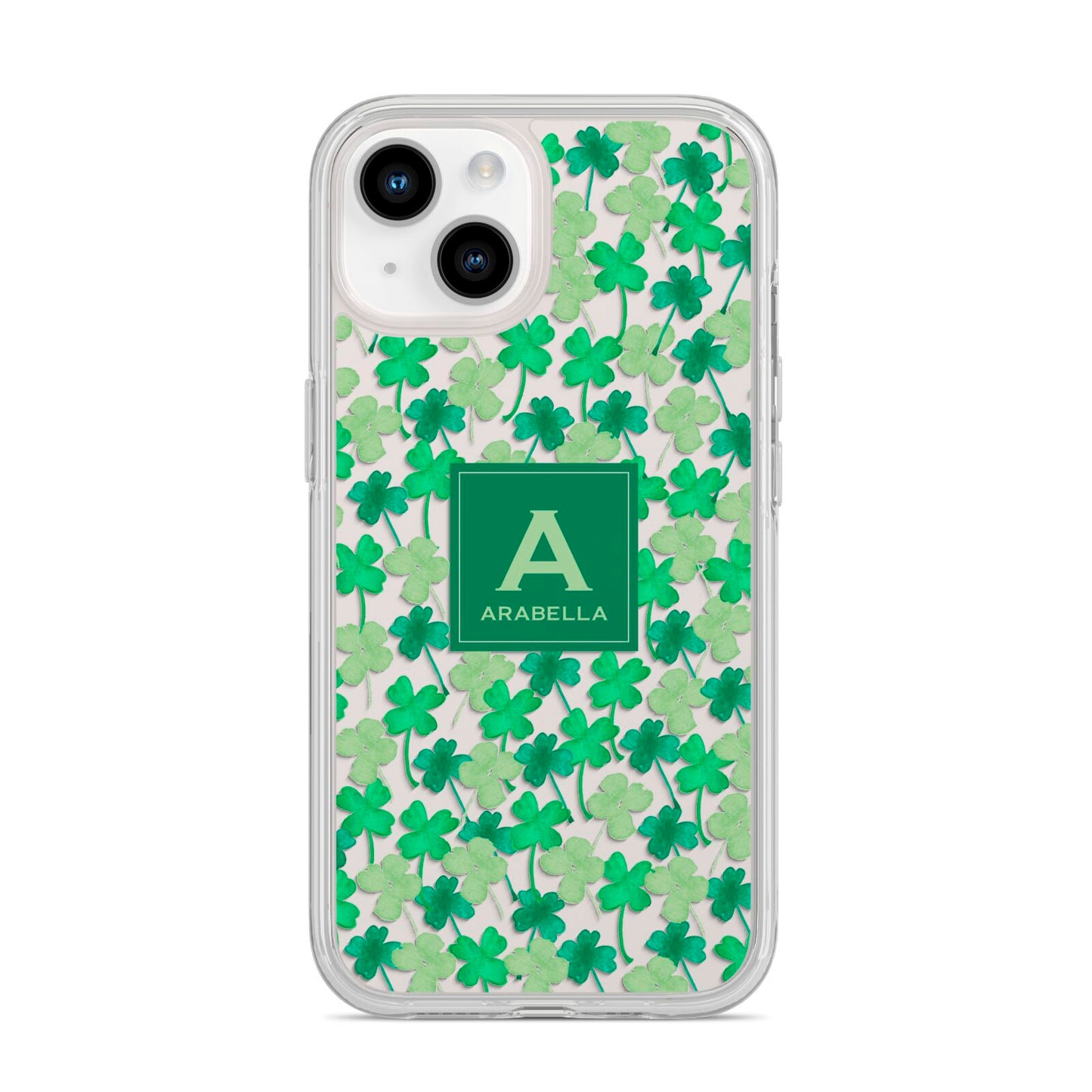 St Patricks Day Monogram iPhone 14 Clear Tough Case Starlight