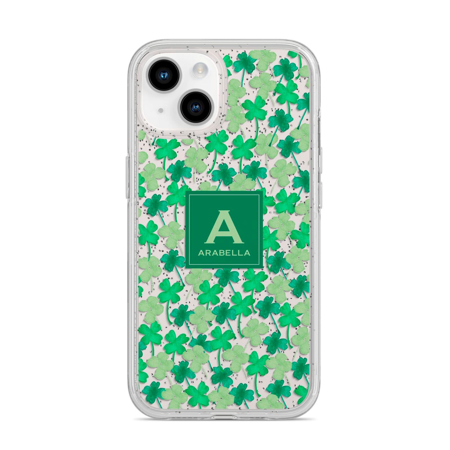 St Patricks Day Monogram iPhone 14 Glitter Tough Case Starlight