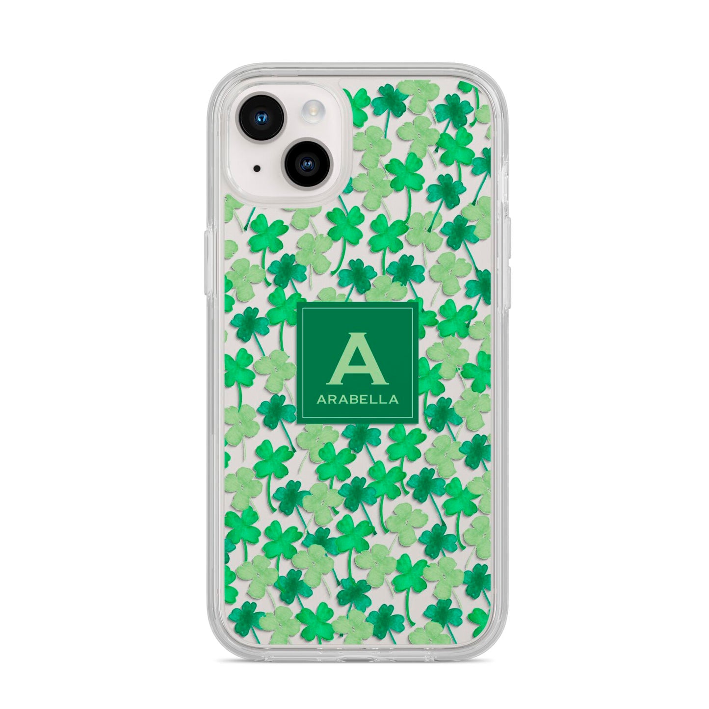 St Patricks Day Monogram iPhone 14 Plus Clear Tough Case Starlight