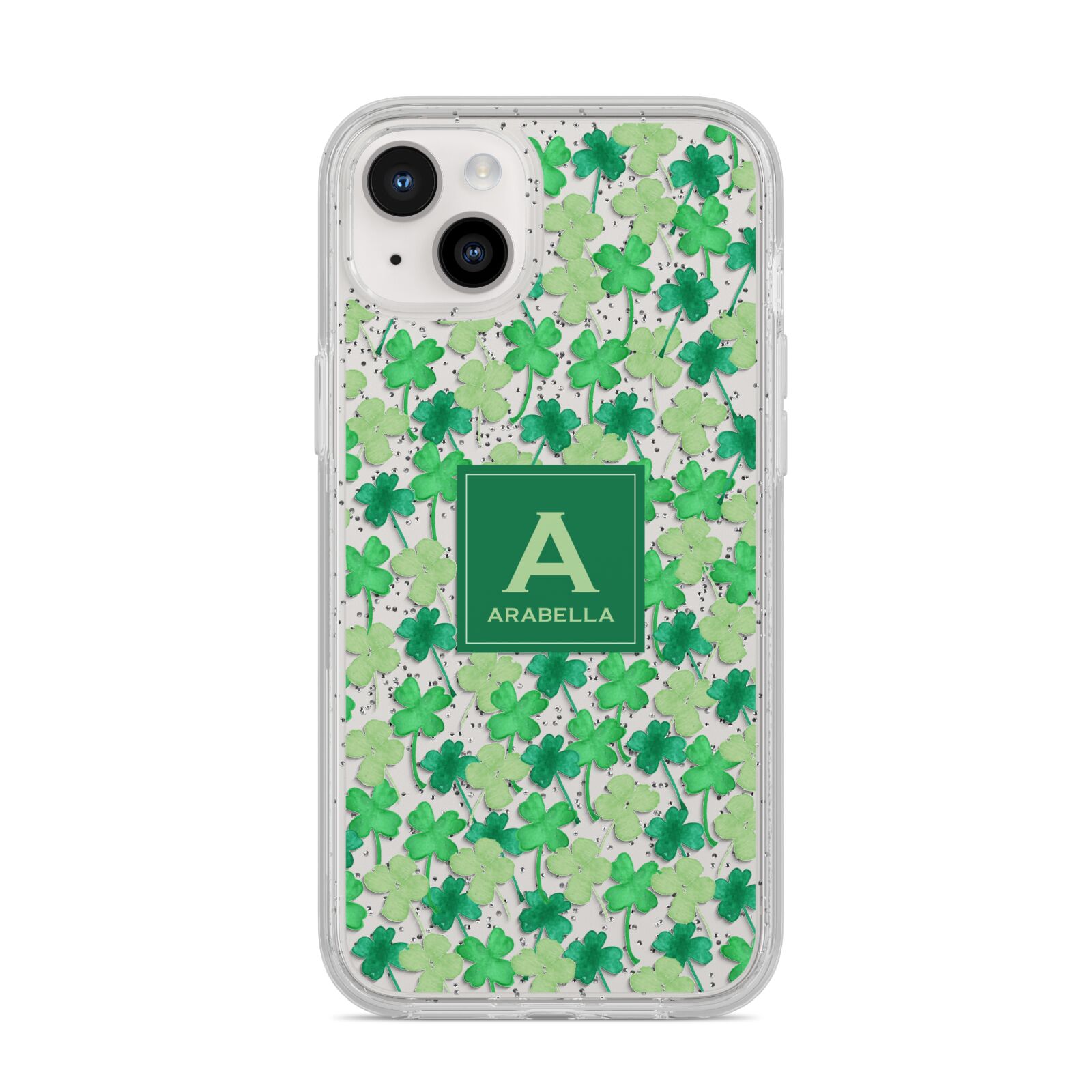 St Patricks Day Monogram iPhone 14 Plus Glitter Tough Case Starlight