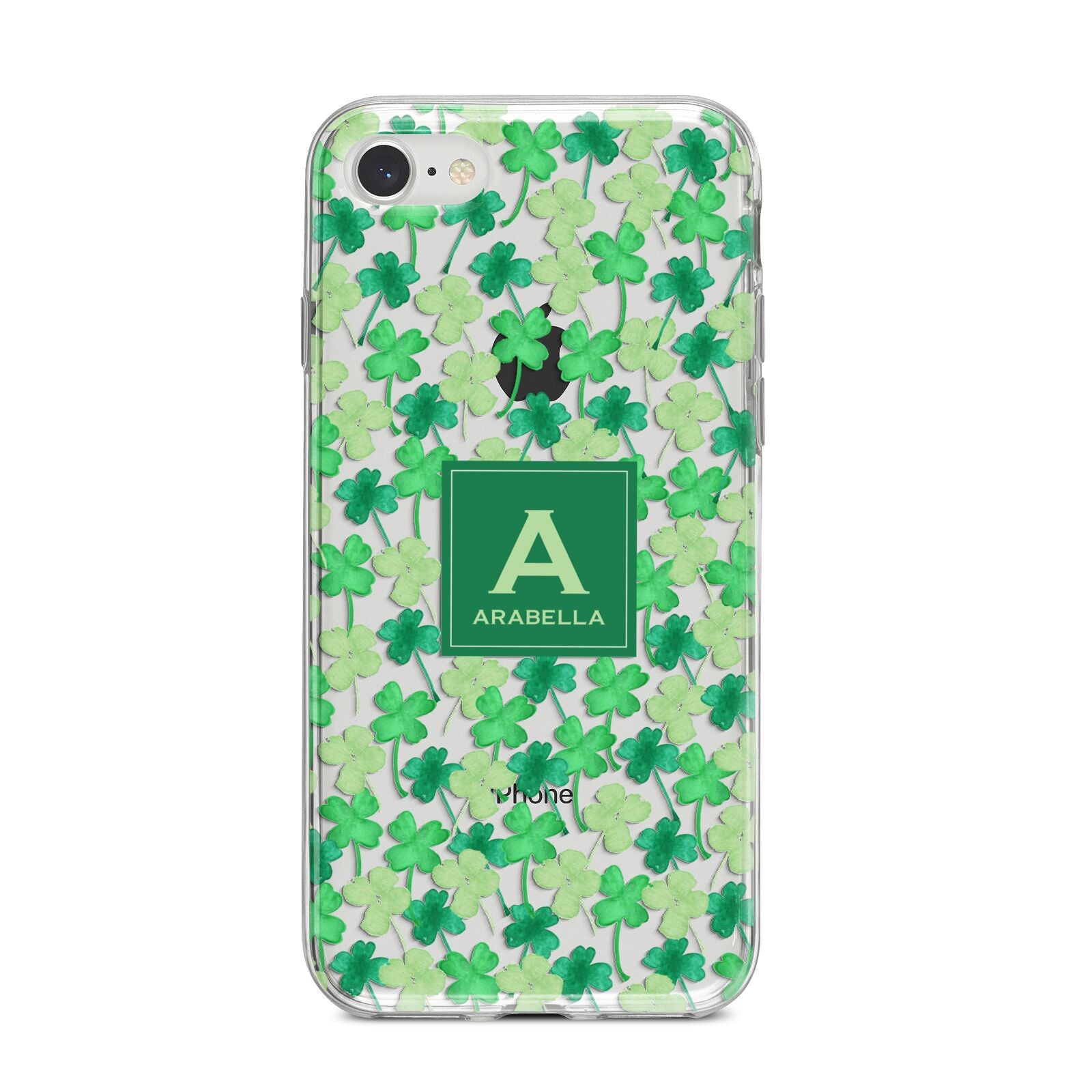 St Patricks Day Monogram iPhone 8 Bumper Case on Silver iPhone